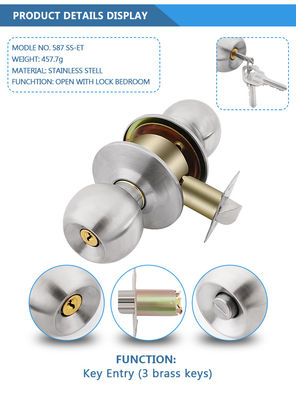 Wohnzimmer Badezimmer Schlafzimmer Innenraum Sicher Tubular Hebel Schloss Set Zylindrischer Griff Knopf Türschloss