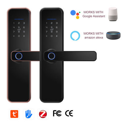 Aluminiumlegierung Anti-Lock Biometrischer Fingerabdruck Schlüsselloser Tuya Smart Door Lock Elektronischer Digitaler Smart Door Lock