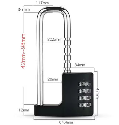 ODM Extra 50mm Langen Schnürschloss Wetterfest Mechanische U-Kombination