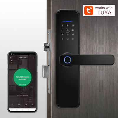 Aluminiumlegierung Anti-Lock Biometrischer Fingerabdruck Schlüsselloser Tuya Smart Door Lock Elektronischer Digitaler Smart Door Lock